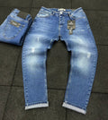Muške slim fit farmerke – svetlo plavi denim